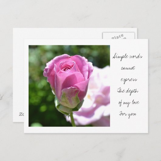 Romantisch Roos Bud Briefkaart (Voorkant / Achterkant)