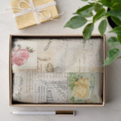 Romantisch Roos- en ephemera-weefsel Tissuepapier (Geschenk)