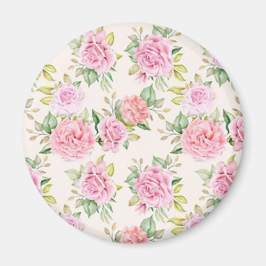 Romantisch Roos Flowers Pattern-23799 Magneet (Voorkant)