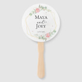 Romantisch Roos Geometric Wedding Handwaaier (Achterkant)