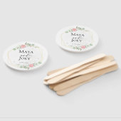 Romantisch Roos Geometric Wedding Handwaaier (Niet-gemonteerd)