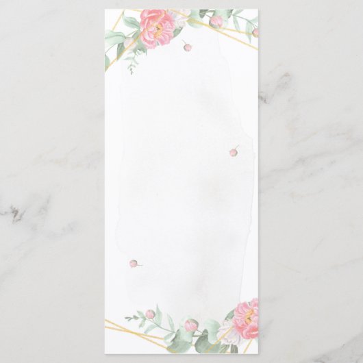 Romantisch Roos Geometric Wedding Menu (Achterkant)