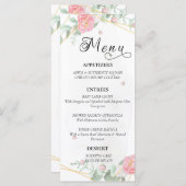 Romantisch Roos Geometric Wedding Menu (Voorkant / Achterkant)