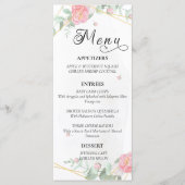 Romantisch Roos Geometric Wedding Menu (Voorkant)