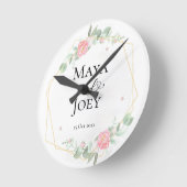 Romantisch Roos Geometric Wedding Ronde Klok (Hoek)