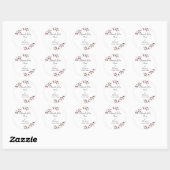 Romantisch Roos Glitter Calligraphy Wedding Ronde Sticker (Vel)