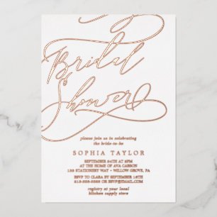 Romantisch Roos Gold Foil Vrijgezellenfeest Folie Uitnodiging