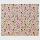 Romantisch Roos Gold Queen Bee, Honingraat & Bloem Cadeaupapier (Vlak)