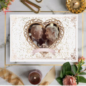 Romantisch Roos Goud Jubileum Folie Uitnodiging