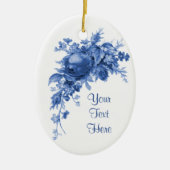 Romantisch Roos in blauw Keramisch Ornament (Voorkant)