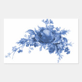 Romantisch  Roos in blauw Rechthoekige Sticker (Voorkant)