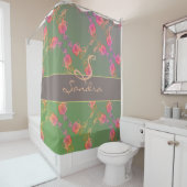 Romantisch Roos Monogram Shower Curtain Douchegordijn (In situ)
