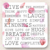 Romantisch Roos Petals inspirerend woorden Onderzetter (Voorkant)