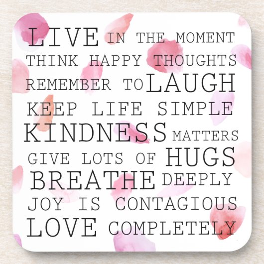 Romantisch Roos Petals inspirerend woorden Onderzetter (Voorkant)