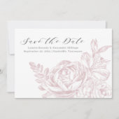 Romantisch Roos Roze bruiloft Save the Date (Voorkant)