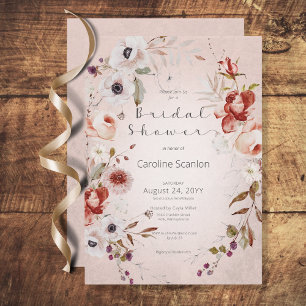 Romantisch Roos Roze Floral Bridal Shower Kaart
