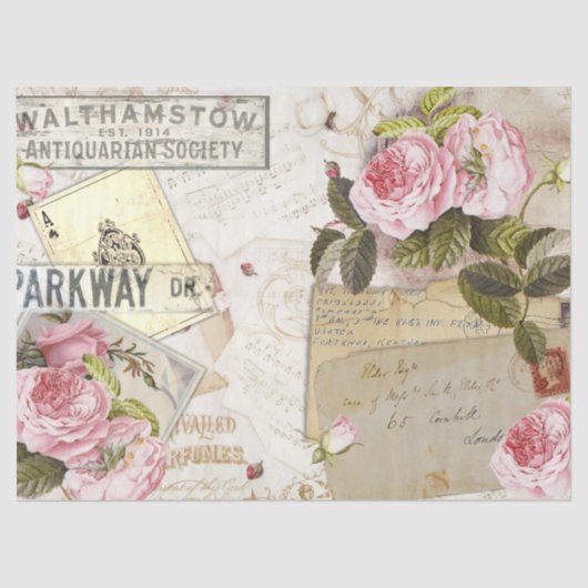 Romantisch Roos Serie Ontwerp 3 Tissuepapier (Voorkant)