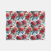 Romantisch Roos Tuin Print Fleece Deken (Voorkant (Horizontaal))
