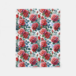 Romantisch Roos Tuin Print Fleece Deken