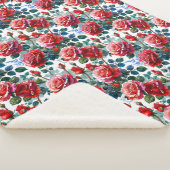 Romantisch Roos Tuin Print Sherpa Deken (3/4)