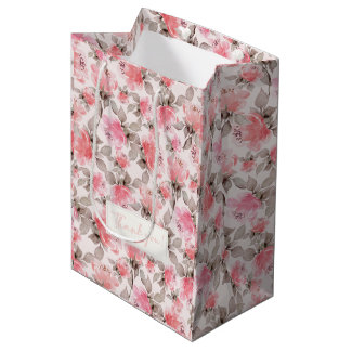 Romantisch -  roos waterverf tissue papier medium cadeauzakje