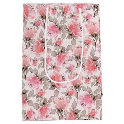 Romantisch - roos waterverf tissue papier medium cadeauzakje (Achterkant)