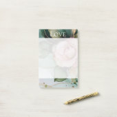 Romantisch Roos Wit Roze Goud Bloemen Liefde Post-it® Notes (Op bureau)