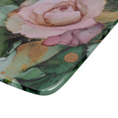 Romantisch Roos Wit Roze Goud Bloemen Liefde Snijplank (Hoek)