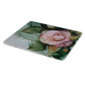 Romantisch Roos Wit Roze Goud Bloemen Liefde Snijplank (Hoek)