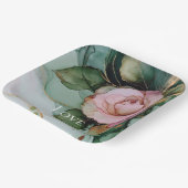 Romantisch Roos Wit Roze Goud Bloemen Liefde Trouw Papieren Bordje (Gebogen)