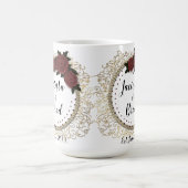 Romantisch Roos Wreath Feather Wedding Koffiemok (Center)