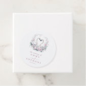 Romantisch Roos zwaan paar bruiloft Bedankjes Labels (In situ)