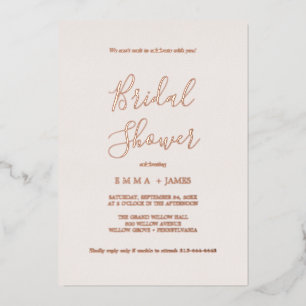 Romantisch Rose Goud Folie   Blush Bruiloftsfeest  Uitnodiging