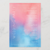 Romantisch Roze Blauw Waterverf Programma (Achterkant)