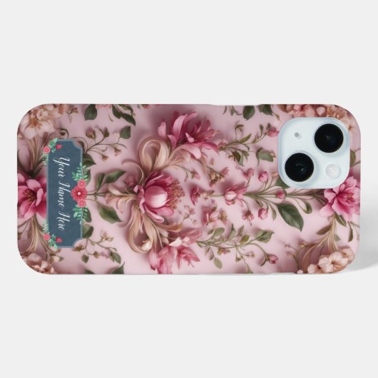 Romantisch  Roze Bloemen Roos Case-Mate iPhone Case (Achterkant (horizontaal))