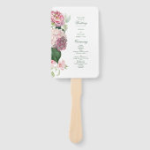 Romantisch Roze Bloemen Tuin Bruiloftsprogramma Handwaaier (Voorkant)