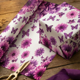 Romantisch Roze Bloemmotief Cadeaupapier