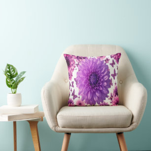 Romantisch Roze Bloemmotief Kussen