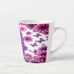 Romantisch Roze Bloemmotief Latte Mok