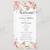 Romantisch Roze Bloesem Bloemen Bruiloftsprogramma Programma (Voorkant / Achterkant)