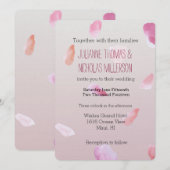 Romantisch Roze Blush Roos Petal Floral Kaart (Voorkant / Achterkant)