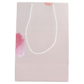 Romantisch Roze Blush Roos Petal Floral Medium Cadeauzakje (Achterkant)