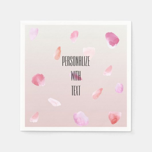 Romantisch Roze Blush Roos Petal Floral Servetten (Voorkant)