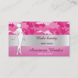 Romantisch roze camouflage patroon maakt kunstenaa visitekaartje