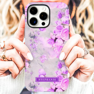 Romantisch Roze en Lavendel Naam Bloemen iPhone 16 Pro Max Hoesje