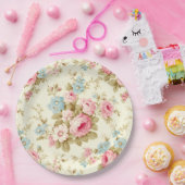 Romantisch Roze Engels Rozen op Bord Geel (Feest)