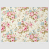 Romantisch Roze Engels Rozen op Bord Geel Tissuepapier (Voorkant)