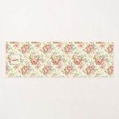 Romantisch Roze Engels Rozen op geel w / Monogram Yogamat (Voorkant (horizontaal))
