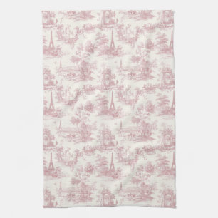 Romantisch roze Frans toile plattelandspatroon (3) Theedoek