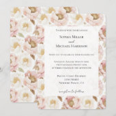 Romantisch Roze Goud Bloemen Huwelijk Kaart (Voorkant / Achterkant)